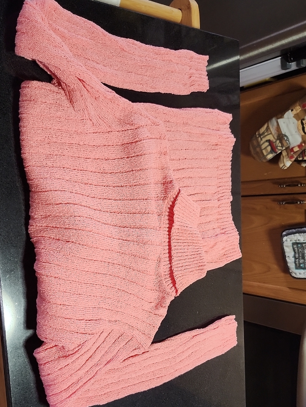 Vintage 1960's Nardis Of Dallas Soft Coral Pink Ribbed Cowl-Neck Sweater, Nice!